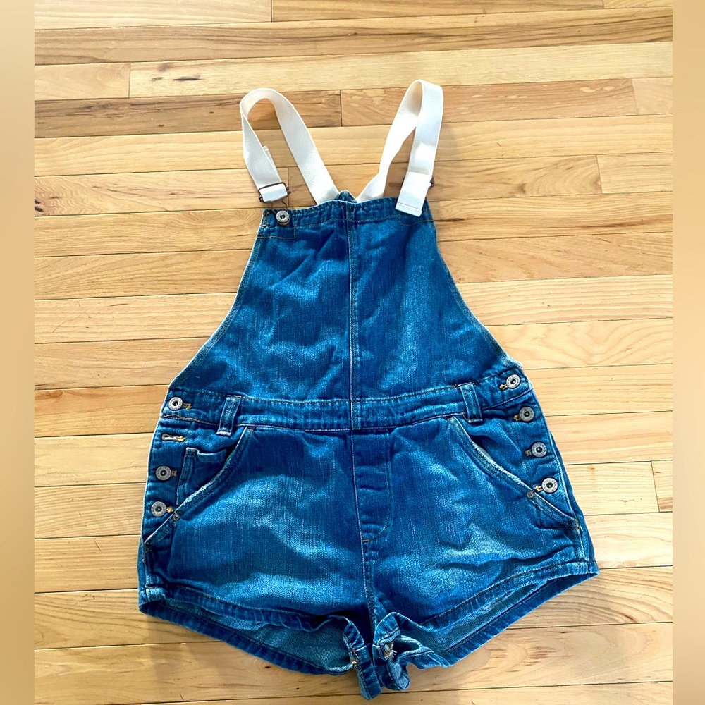 Free People Jean overall shorts